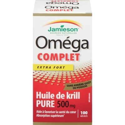 Jamieson Oméga Complet - Super Krill 500 mg, 100 count 100 ea, 0,45 $/1ch