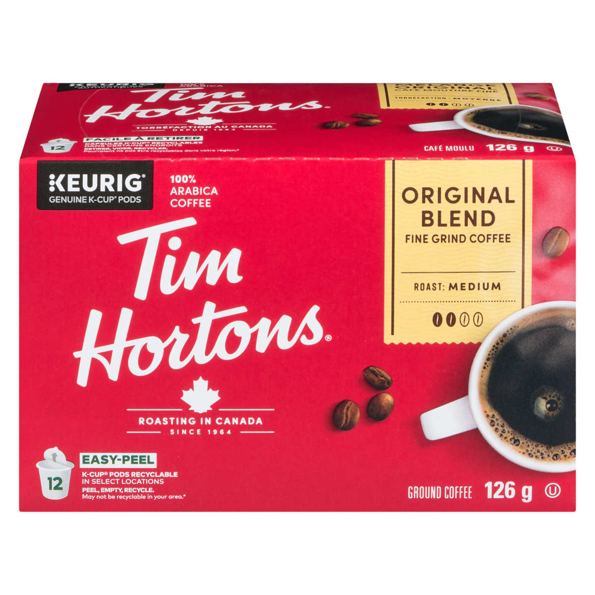 Tim Hortons Coffee Pods Original Light Medium Roast