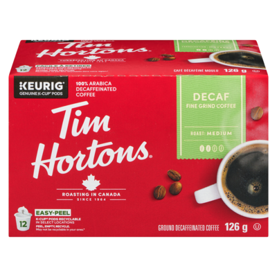 Tim Hortons Single Serve Coffee Pods, Decaf 12 ea