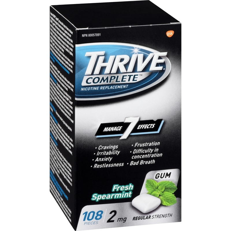 Complete Nicotine Replacement Gum, Fresh Spearmint 2 mg