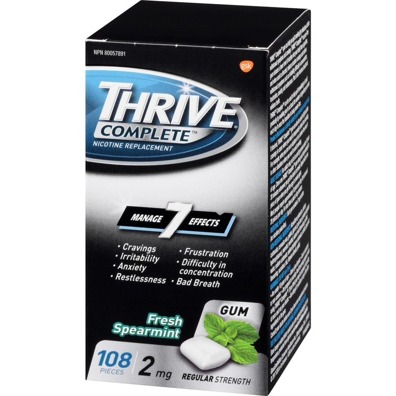 Complete Nicotine Replacement Gum, Fresh Spearmint 2 mg