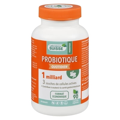 Laboratoire Suisse Probiotique Capsules Végétales 90 ea, 0,17 $/1ch