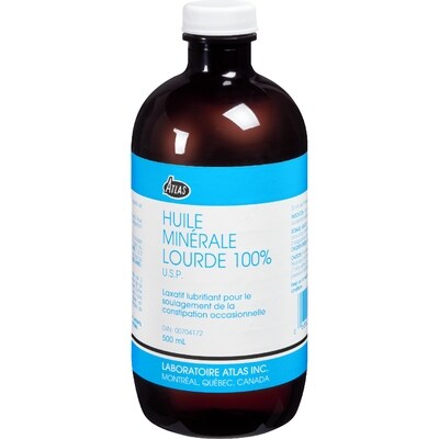 Atlas Huile minérale lourde 100% u.s.p. 500 ml, 1,00 $/100ml