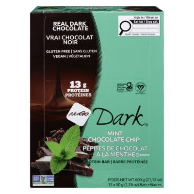 NuGo Vegan Nutrition Bar, Dark Mint Chocolate 12x50.0 g, $5.50/100g