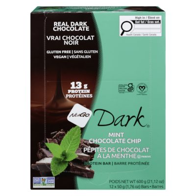 NuGo Barre de protéines Vegan, pépites de chocolat à la menthe 12x50.0 g, 5,50 $/100g