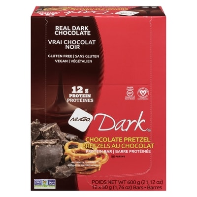 NuGo Protein Bar, Chocolate Pretzel 12x50.0 g, $5.50/100g
