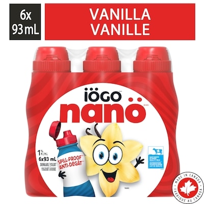 IOGO Nanö Drinkable Vanilla Yogurt 1% 6x93.0 ml, $0.67/100ml