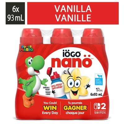 IÖGO Nanö yogourt à boire à la vanille 1 % 6x93.0 ml, 0,77 $/100ml
