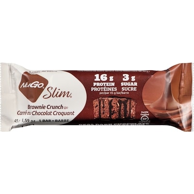 NuGo Barre Slim croquant au brownie 45 g, 7,31 $/100g
