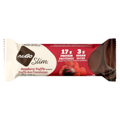 NuGo Barre Slim truffe à la framboise 45 g, 7,31 $/100g
