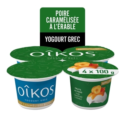 Oikos Yogourt grec, édition limitée poires caramélisées et à l'érable 4x100.0 g, 1,00 $/100g
