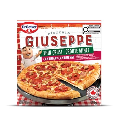 Dr Oetker Giuseppe Thin Crust Canadian Pizza 501 g, $1.40/100g