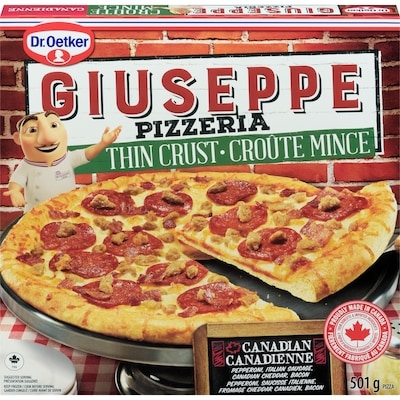Dr. Oetker Giuseppe pizza à croûte mince Canadienne 501 g, 1,20 $/100g