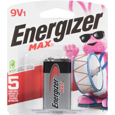 Energizer MAX Alkaline 9 Volt Batteries, 1 Pack 1 ea, $4.99/1ea