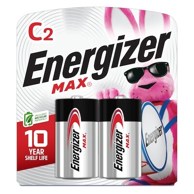 Energizer MAX C Batteries (2 Pack), C Cell Alkaline Batteries. 1 ea, $2.50/1ea