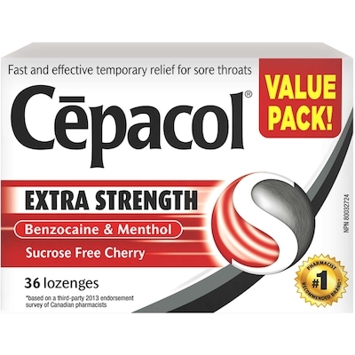 Cepacol Extra Strength Sucrose Free Cherry Value Pack, Sore Throat Lozenges 36 ea, $0.31/1ea