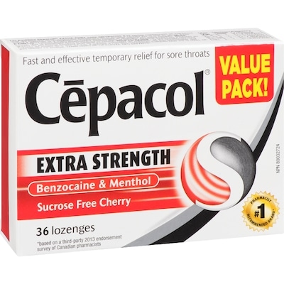 Extra Strength Sucrose Free Cherry Value Pack, Sore Throat Lozenges