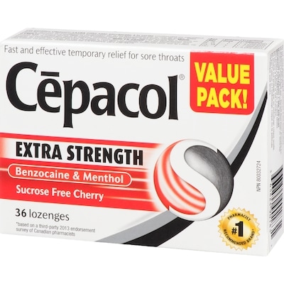 Extra Strength Sucrose Free Cherry Value Pack, Sore Throat Lozenges