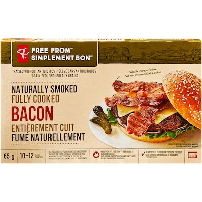 le Choix du Président Bacon entièrement cuit et fumé naturellement Simplement bon 65 g, 12,31 $/100g