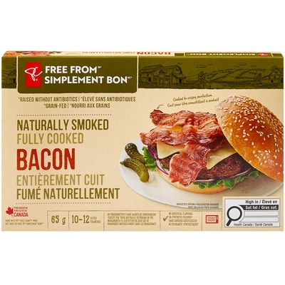 le Choix du Président Bacon entièrement cuit et fumé naturellement Simplement bon 65 g, 12,31 $/100g