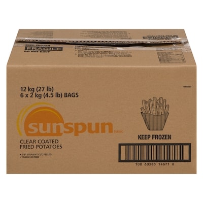 Sunspun Clear Coated Fried Potatoes, French Fries 6x2.04 kg, $0.29/100g