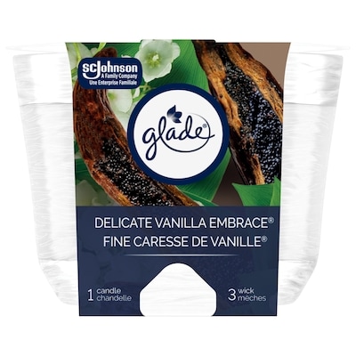 Glade 3-Wick Scented Candle Air Freshener, Delicate Vanilla Embrace 1 ea, $10.00/1ea
