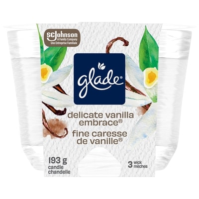 Glade Chandelle parfumée chandelle à trois mèches, Fine Caresse de vanille 1 ea, 10,00 $/1ch