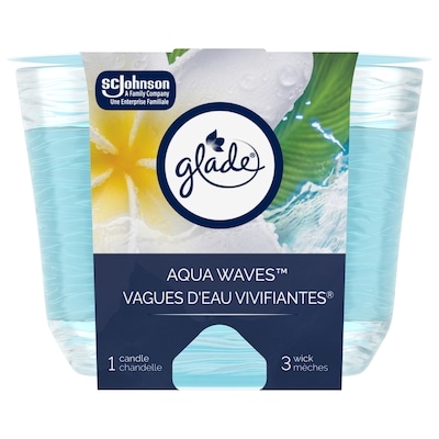 Glade 3-Wick Scented Candle Air Freshener, Aqua Waves 1 ea, $10.00/1ea