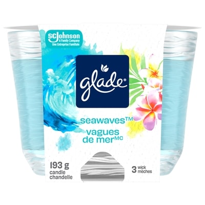 Glade Chandelle parfumée chandelle à trois mèches, Vagues de mer 1 ea, 10,00 $/1ch