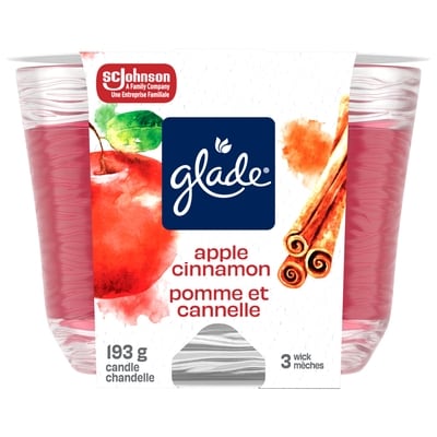 Glade Chandelle parfumée chandelle à trois mèches, Pomme et Cannelle 1 ea, 10,00 $/1ch