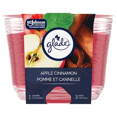 Glade Chandelle parfumée chandelle à trois mèches, Pomme et Cannelle 1 ea, 12,00 $/1ch