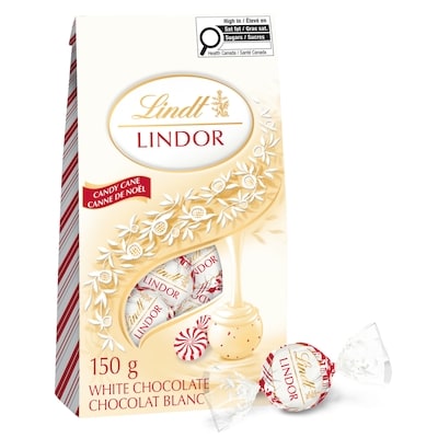 Lindt LINDOR Candy Cane White Chocolate Truffles Bag 150 g, $7.66/100g