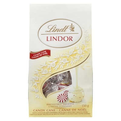 Lindt Truffes LINDOR au chocolat blanc à la canne de Noël 150 g, 6,00 $/100g