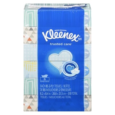 Kleenex Paquet de mouchoirs, 6 boîtes de 85 feuilles chacune 1 ea, 1,83 $/1ch