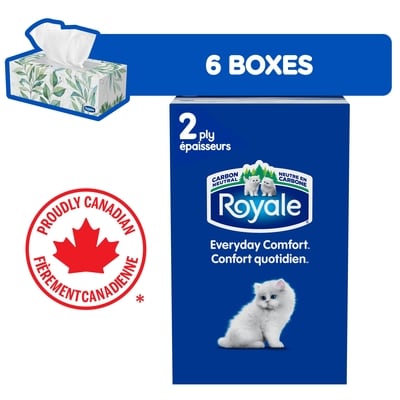 Royale Original 2 Ply Facial Tissue, 6 Tissue Boxes, 126 Tissues per box 1 ea, $1.83/1ea
