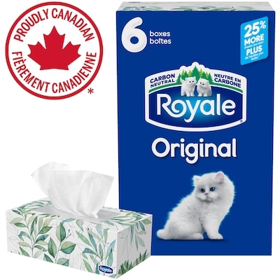 Royale Original 2 Ply Facial Tissue, 6 Tissue Boxes, 126 Tissues per box 1 ea, $2.33/1ea