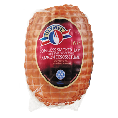Olymel Smoked Boneless Toupie Ham 1.6 kg, $1.31/100g