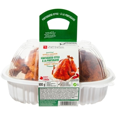 President's Choice Portuguese-Style Seasoned Fully Cooked Whole Chicken 900 g, $1.44/100g