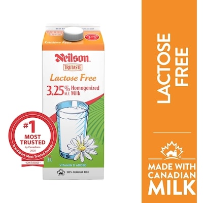 Neilson 3.25% Lactose Free Milk 2 l, $0.37/100ml