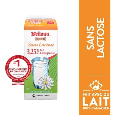 Neilson Lait sans lactose 3.25% 2 l, 0,26 $/100ml