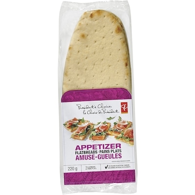 President's Choice Appetizer Flatbreads 220 g, $1.59/100g