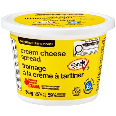 Sans Nom Tartinade au fromage à la crème, originale 340 g, 1,61 $/100g