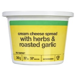 No Name Cream Cheese Spread with Herbs & Roasted Garlic - 340 g