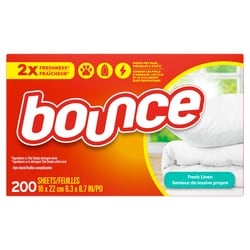 Bounce Fabric Softener Dryer Sheets, Fresh Linen, 200 count 200 ea, $0.07/1ea