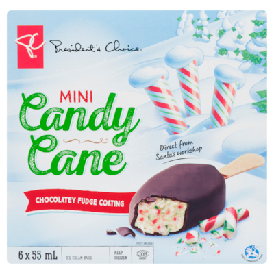 Mini Candy Cane Ice Cream Bars 