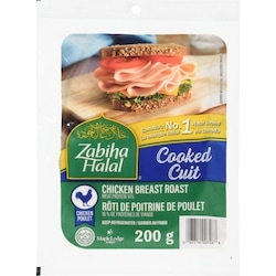 Zabiha Halal Rôti de poitrine de poulet cuit 200 g, 2,75 $/100g