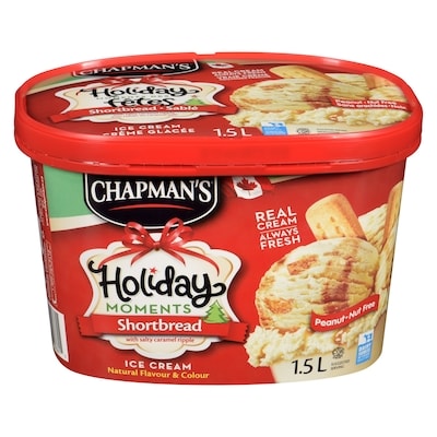 Chapmans Ice Cream, Holiday Moments Shortbread 1.5 l, $0.47/100ml
