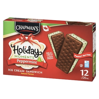 Ice Cream, Holiday Moments Sandwich, Peppermint