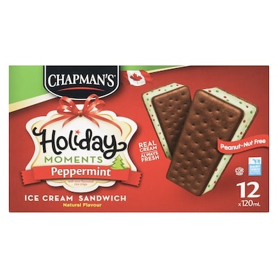 Ice Cream, Holiday Moments Sandwich, Peppermint