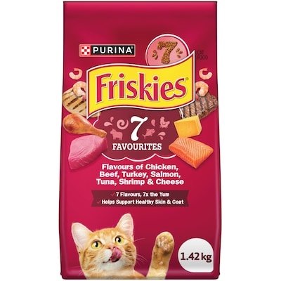 Purina Friskies 7 Seven Favourites Flavours, Dry Cat Food 1.42 kg, $0.56/100g